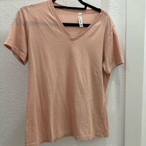 V-Neck Peach T-Shirt